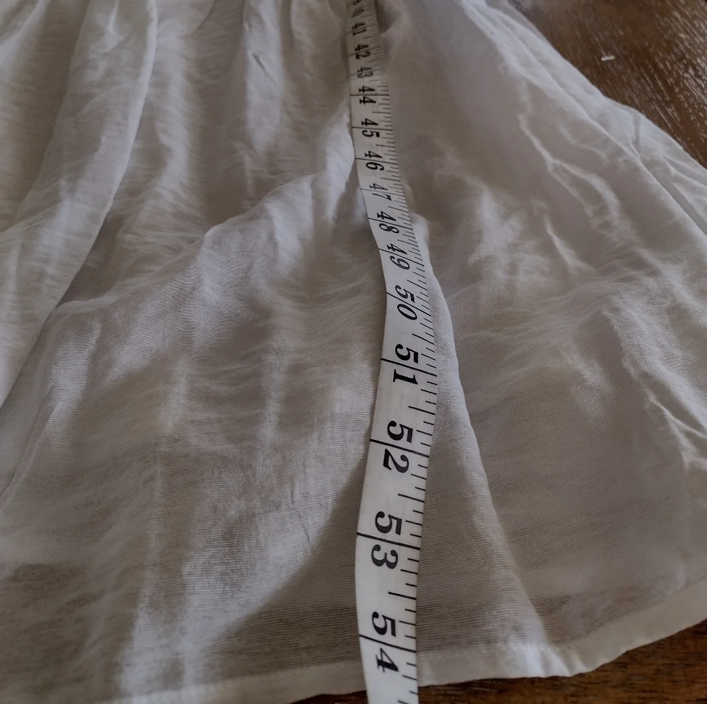 Abercrombie & Fitch White Maxi Beachy Flowy Cotton Summer Dress Size XS Tall